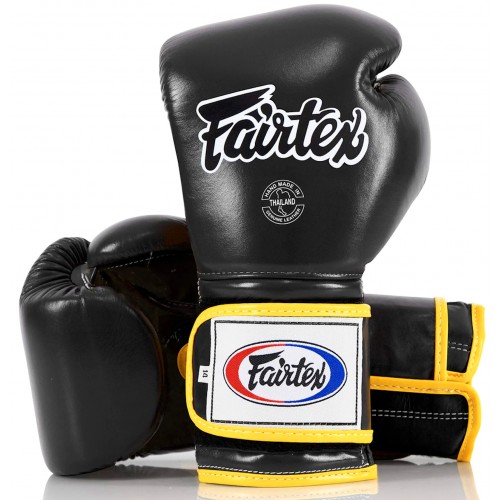 Перчатки боксерские Fairtex (BGV-9 Mexican Style Black/yellow piping)
